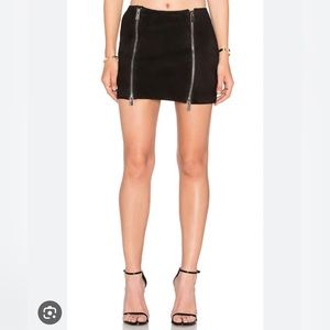 Anine Bing lamb leather micro mini skirt